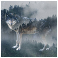 Handmade Marble Coaster - Forest Wolf
