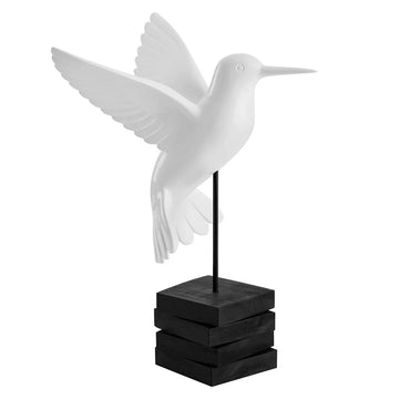 Polystone Hummingbird Sculpture on Stand