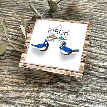 Blue Jay Stud Earrings