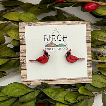 Cardinal Stud Earrings