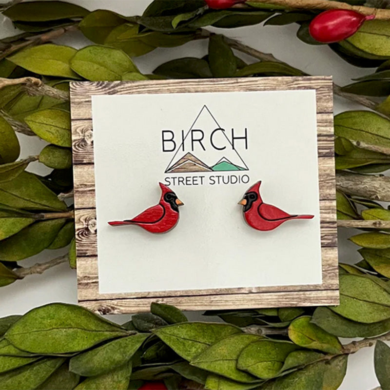 Cardinal Stud Earrings