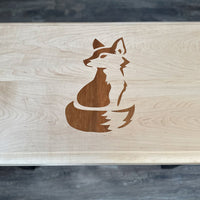 Maple Side Table with Fox Inlay