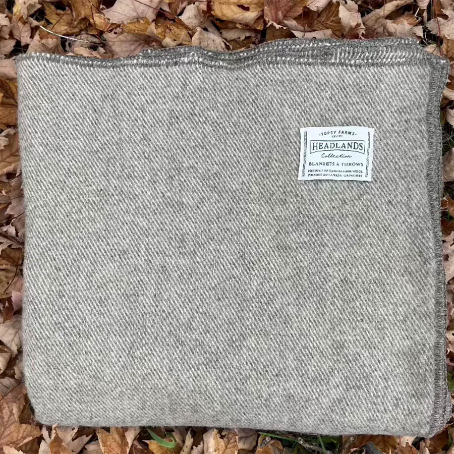 Grey Tweed Wool Blanket