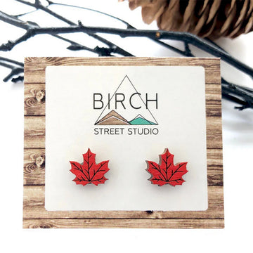 Maple Leaf Stud Earrings