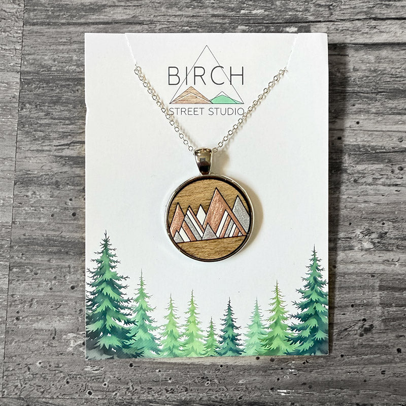 Mountain Lines Necklace - Bronze & Silver