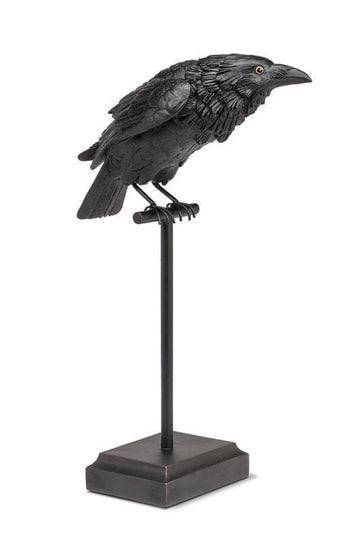 Large Crow on Perch