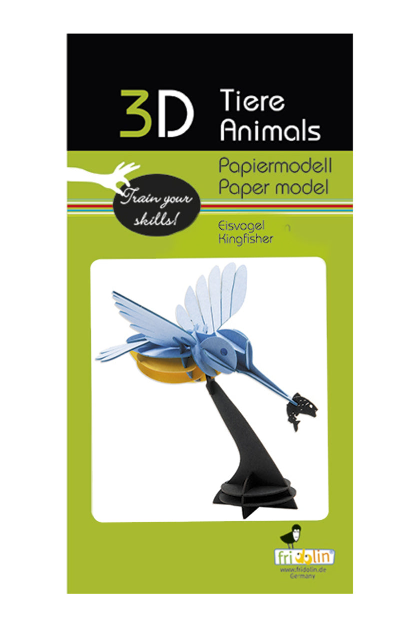 3D Kingfisher Paper Model