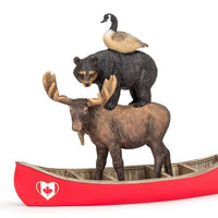 Stacked Animals in Canoe